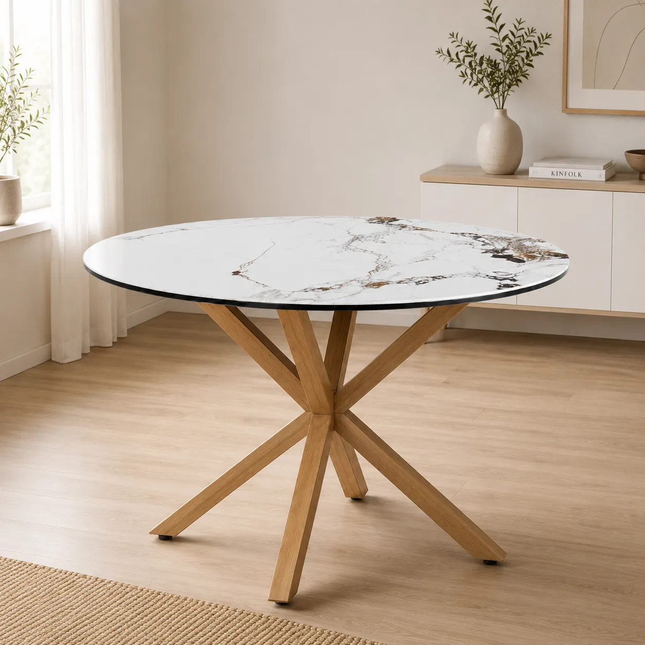 Mesa Warwick Redonda Stone Wood