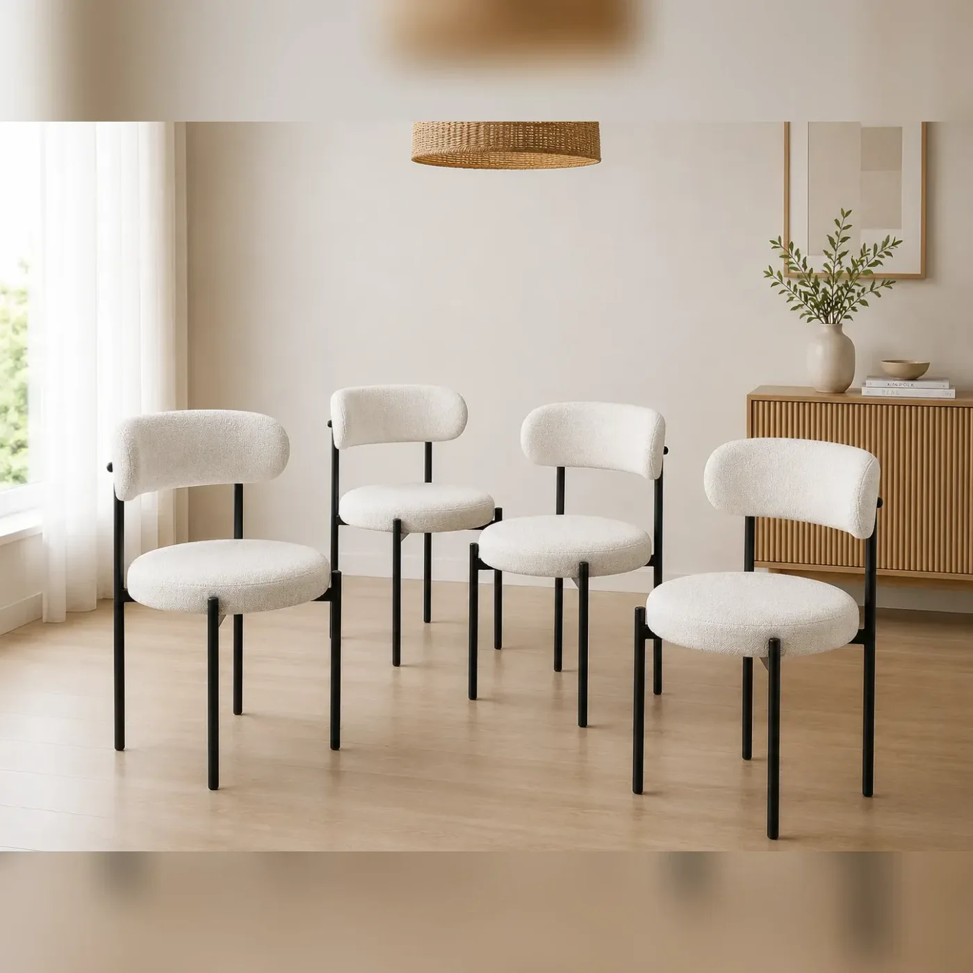 Set de 4 Silla Oslo Lino Arpi Black