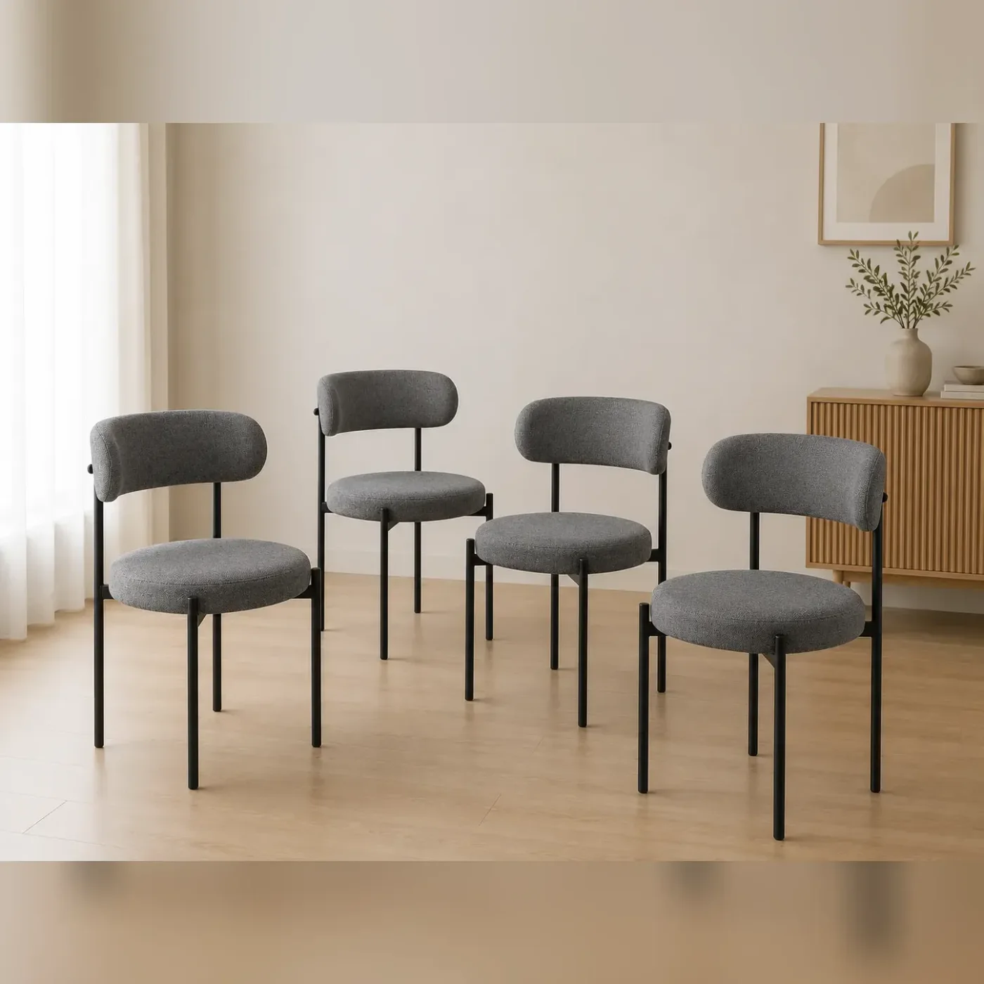 Set de 4 Silla Oslo Lino Arpi Black