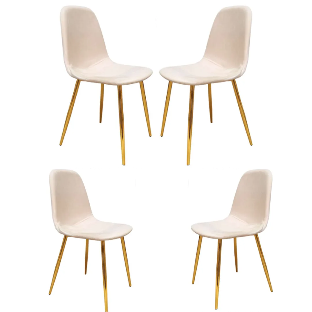 Set de 4 Sillas Milano Felpa Gold