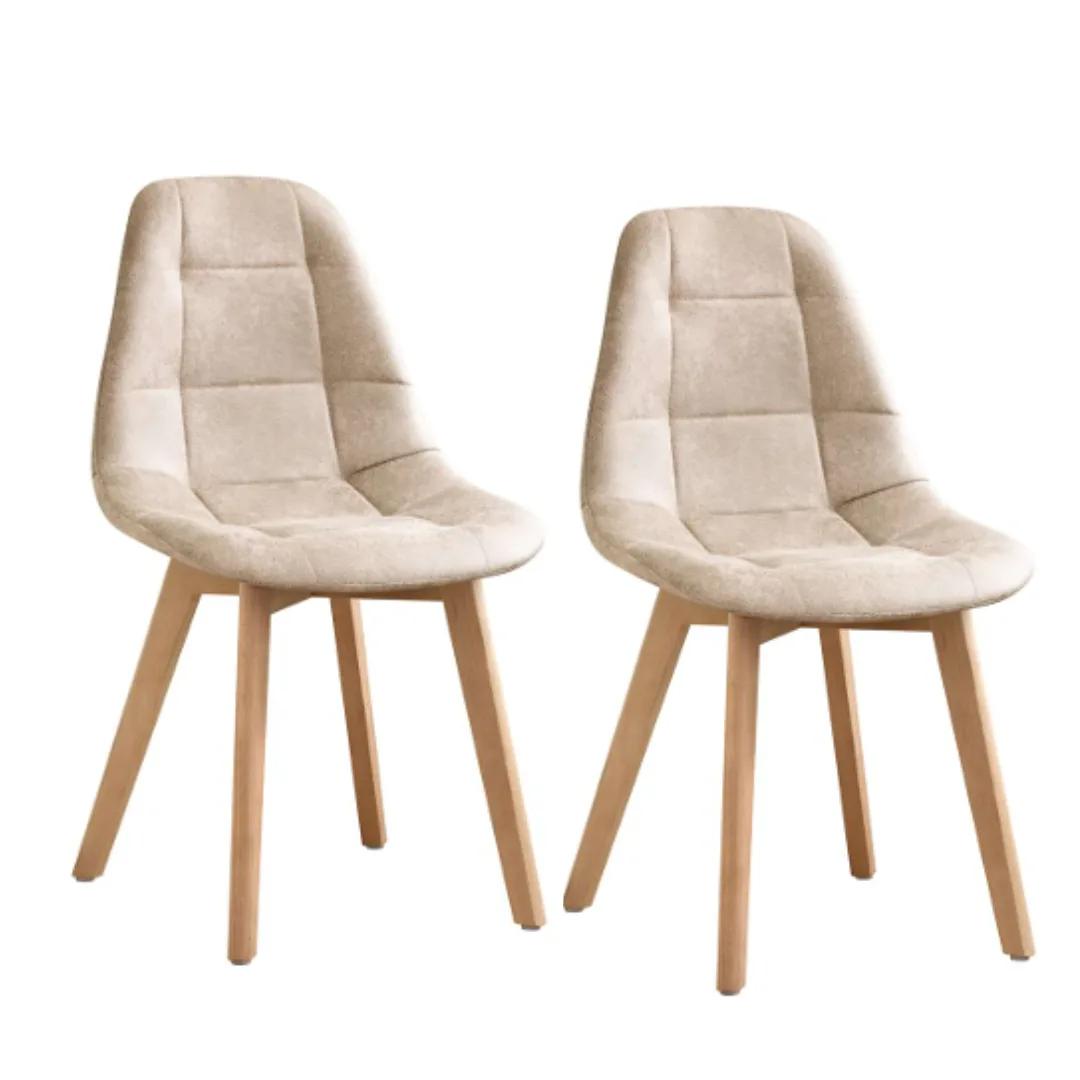 Set de 2 Sillas Capitoné PU