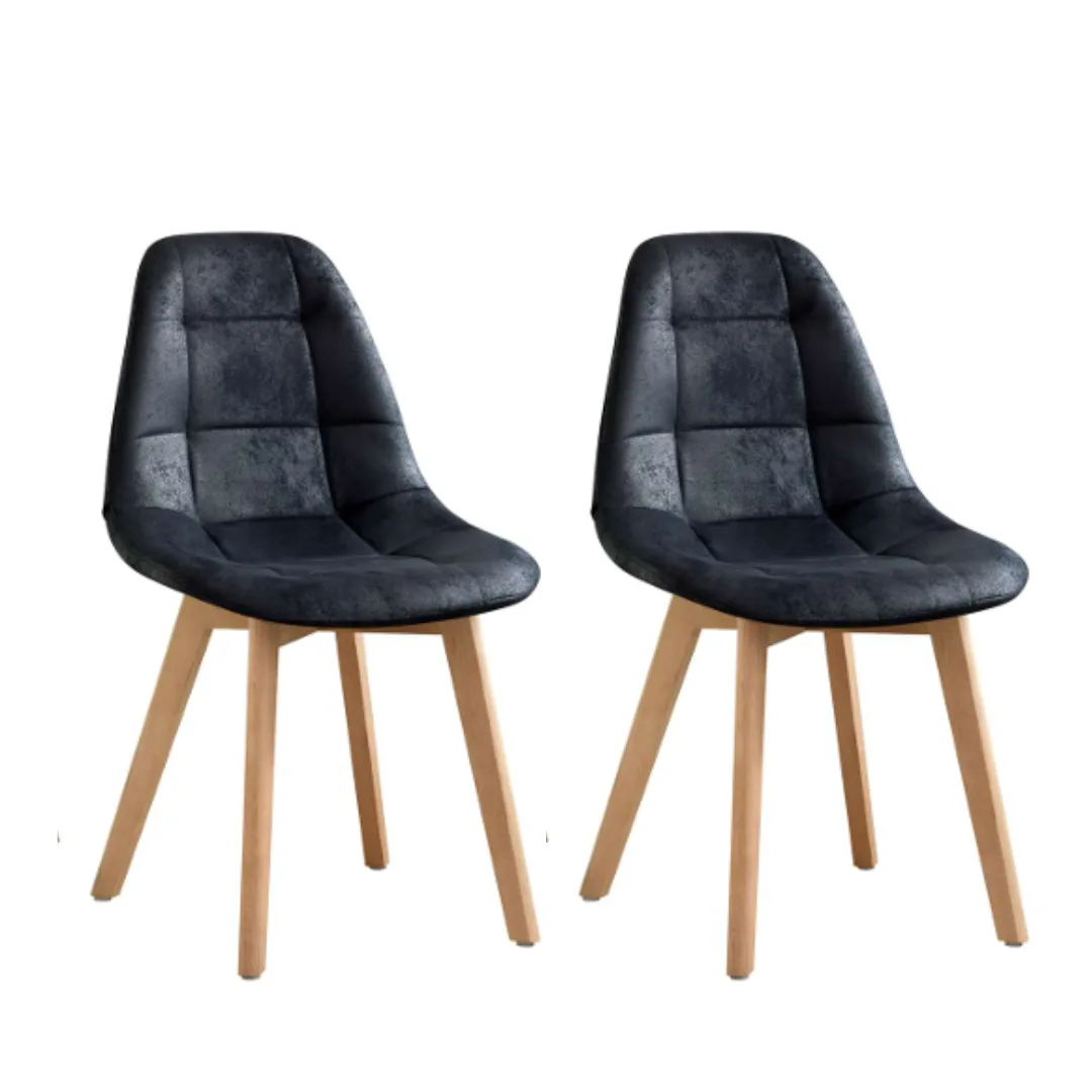 Set de 2 Sillas Capitoné PU