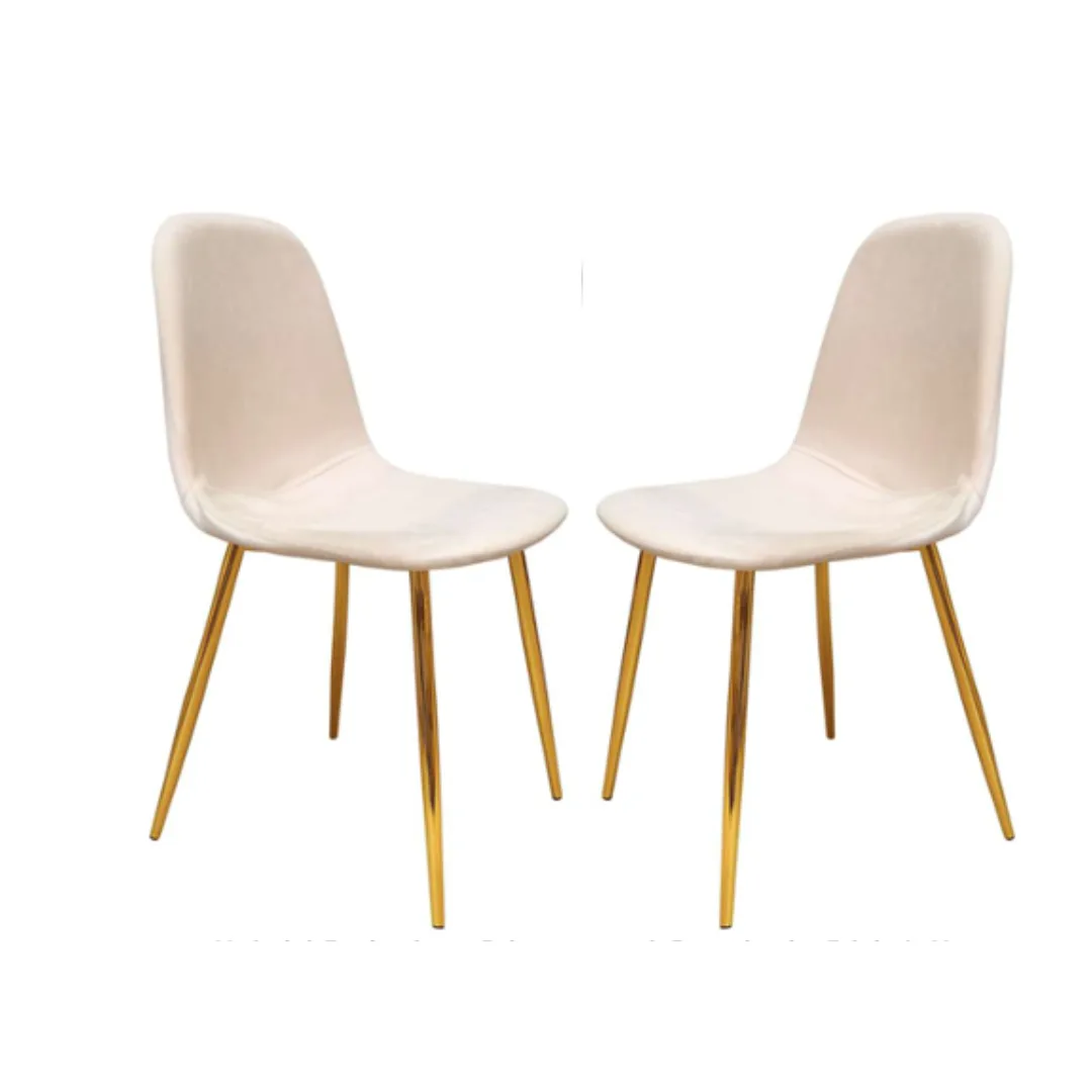 Set de 2 Sillas Milano Felpa Gold