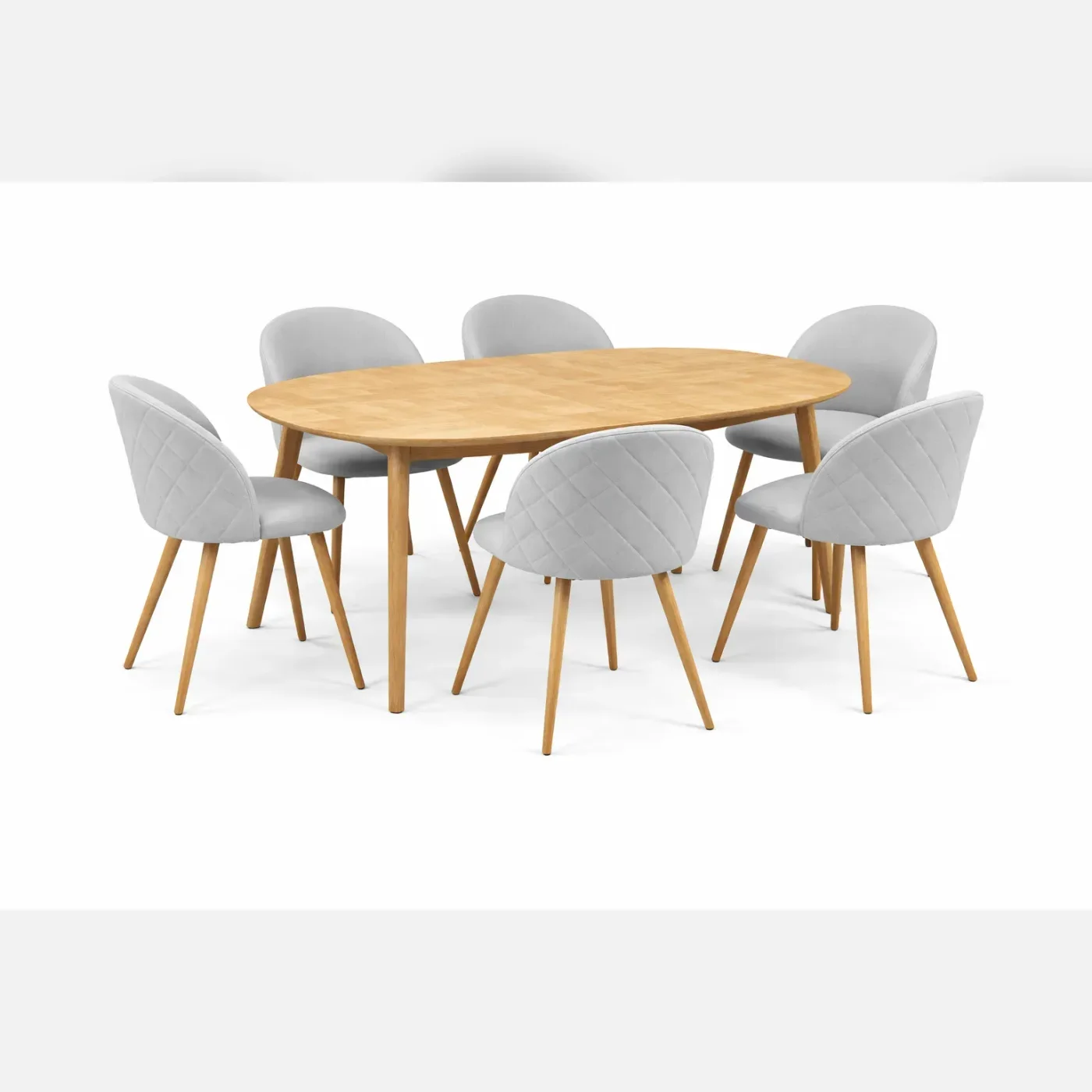 Mesa Expandible Wood con 6 Sillas Tokio Lino