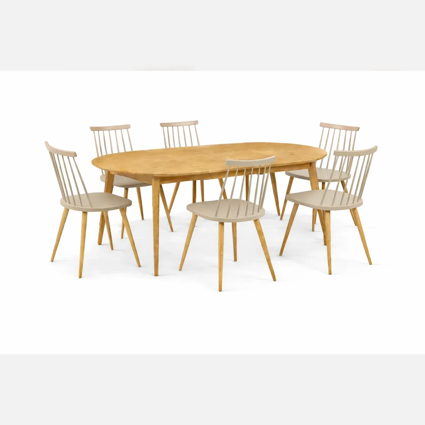 Mesa Expandible Wood con 6 Sillas Windsor Reims