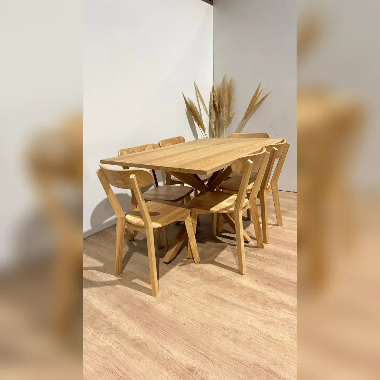 Comedor Madera 6 Sillas Fresno con Mesa Warwick  Rectangular Wood