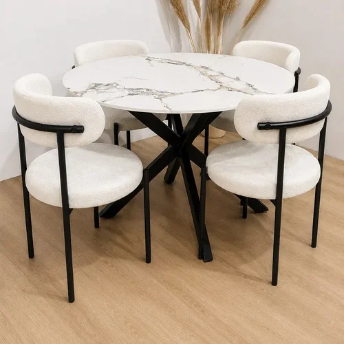 Comedor Mesa Warwick Stone con 4 Silla Oslo Lino Arpi