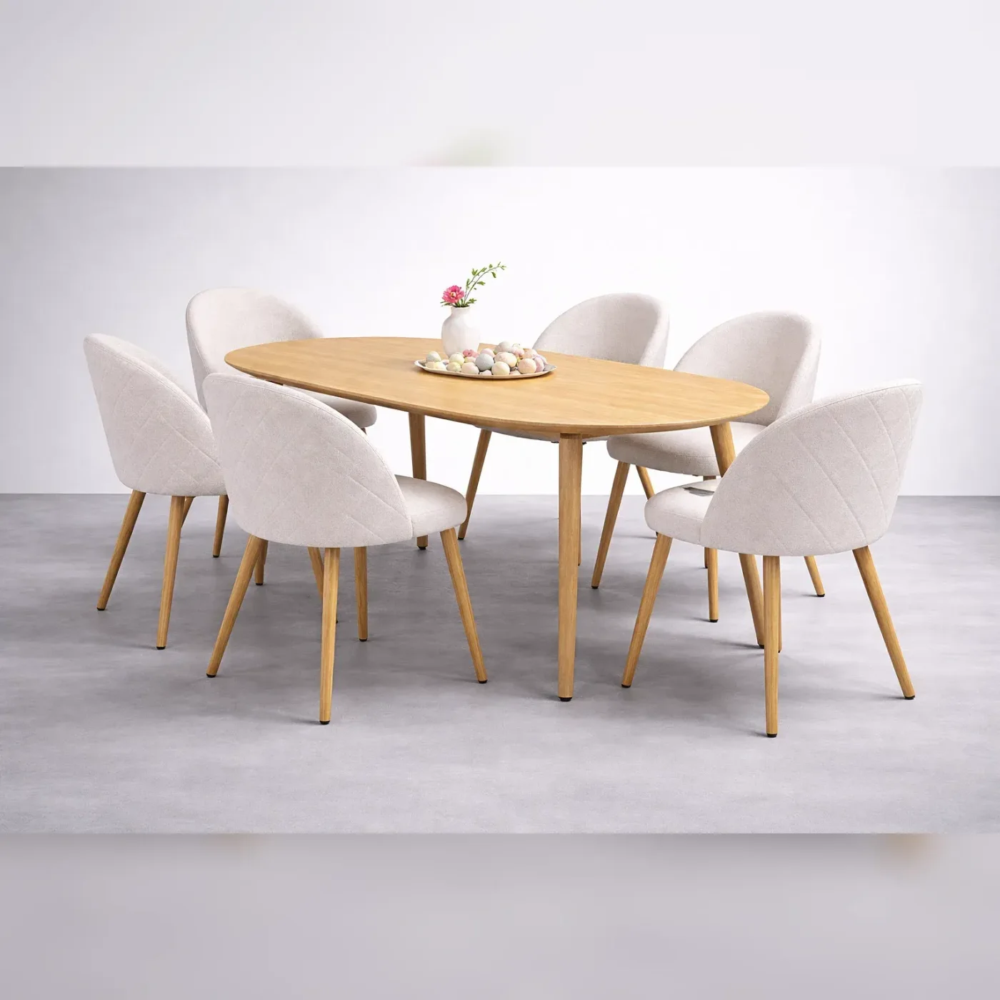 Mesa de Comedor Expandible wood 6 Sillas Tokio Lino Arpi Wood