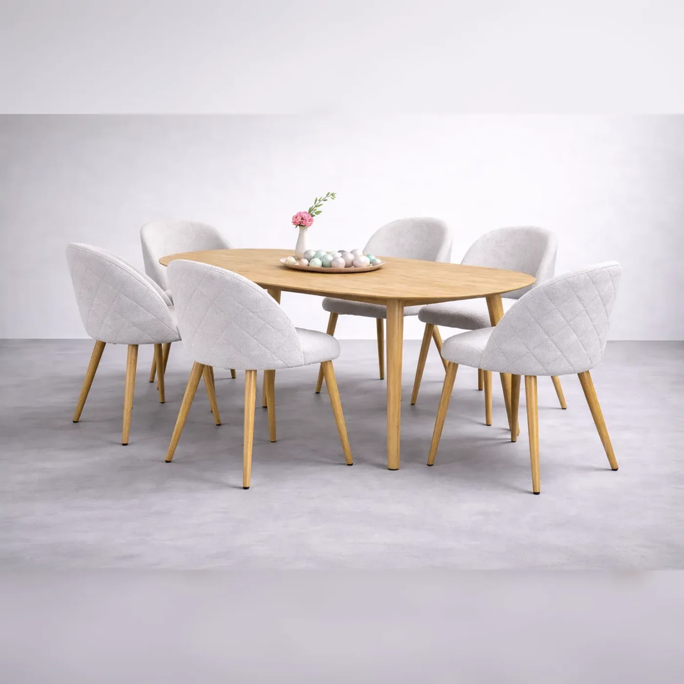 Mesa de Comedor Expandible wood 6 Sillas Tokio Lino Arpi Wood