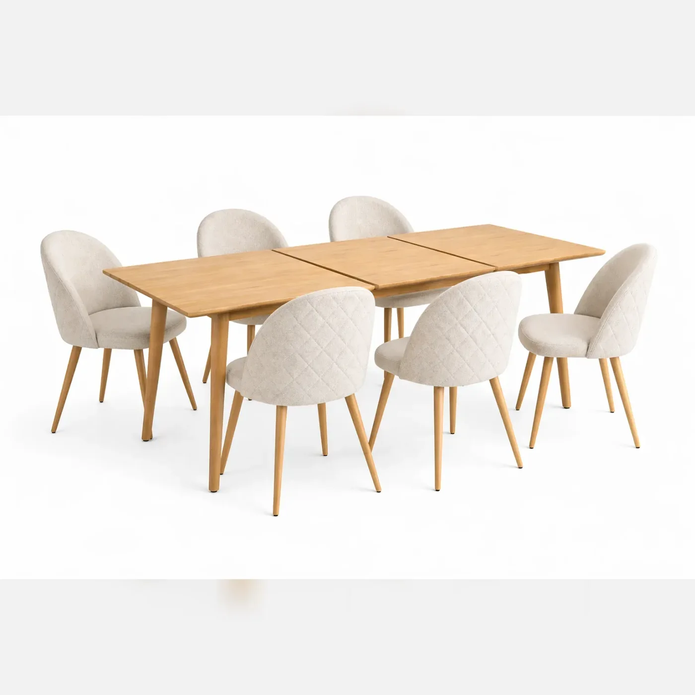 Mesa de comedor expandible Zeus Wood 6 sillas tokio lino arpi wood