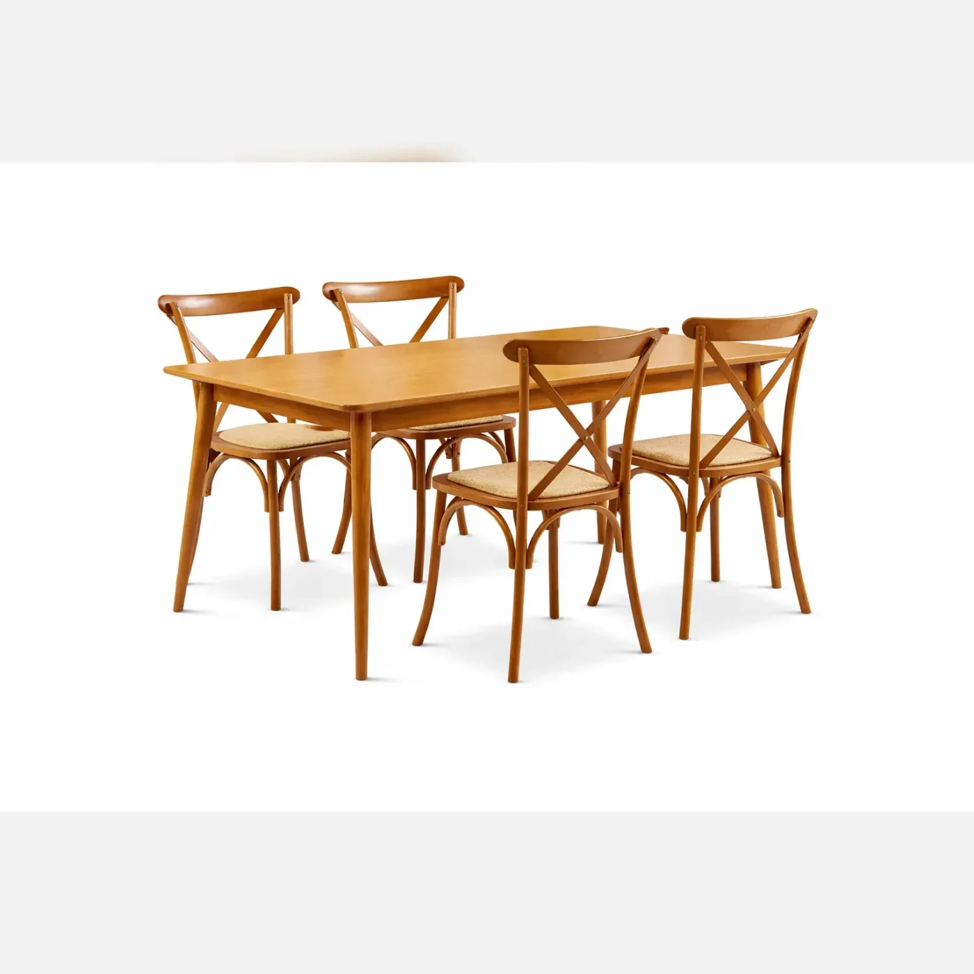 Mesa De Comedor Vema con 4 Sillas Crossback Madera