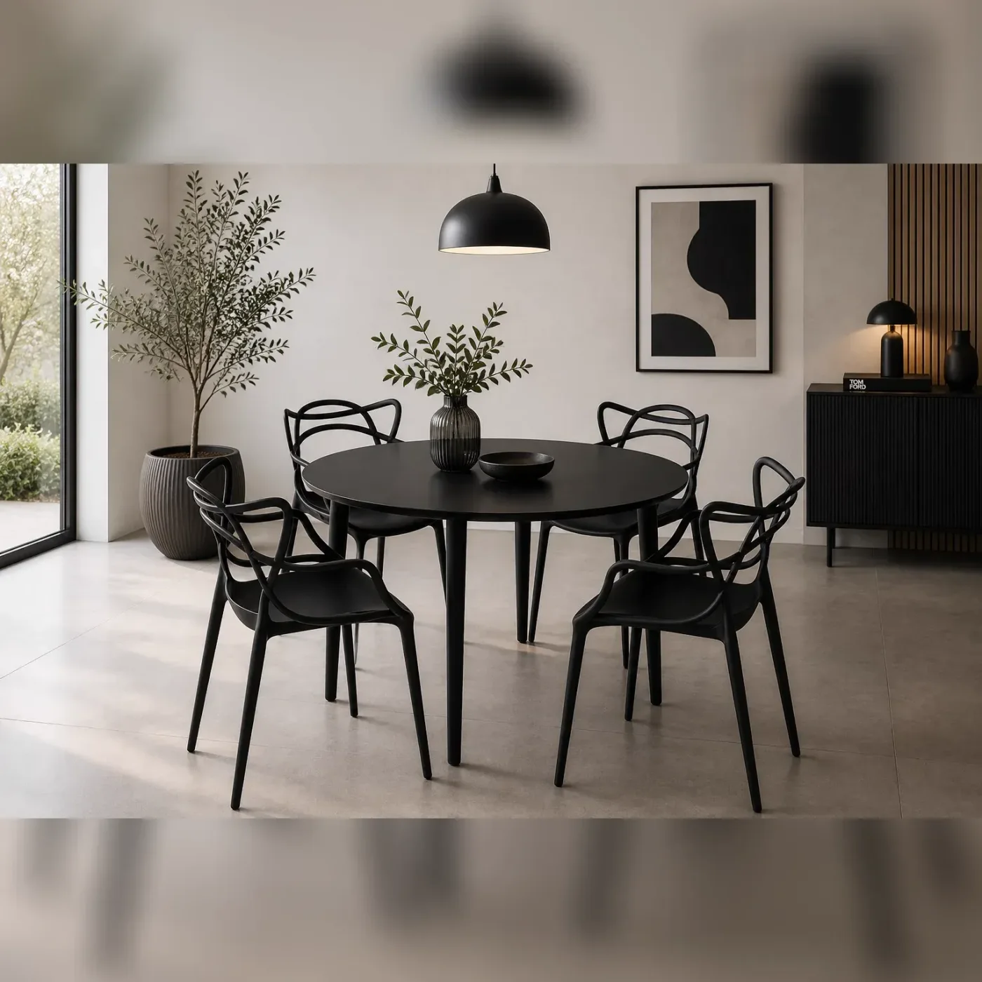 Mesa de Comedor Vema Redonda con 4 Sillas Master