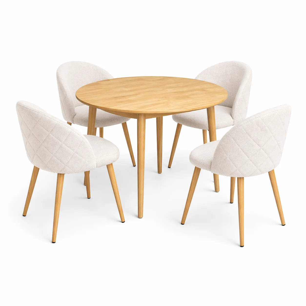 Mesa de Comedor Vema Redonda con 4 Sillas Tokio Lino Arpi
