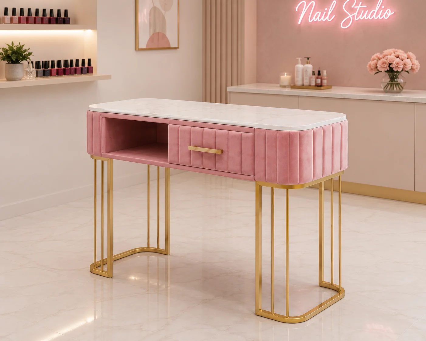 Mesa de Manicure Dubai Gold