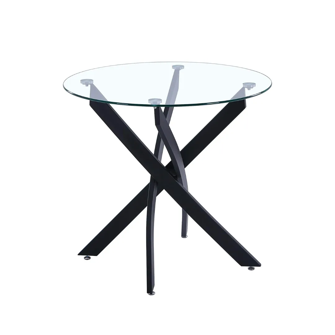 Mesa Dubai Vidrio Redonda Black
