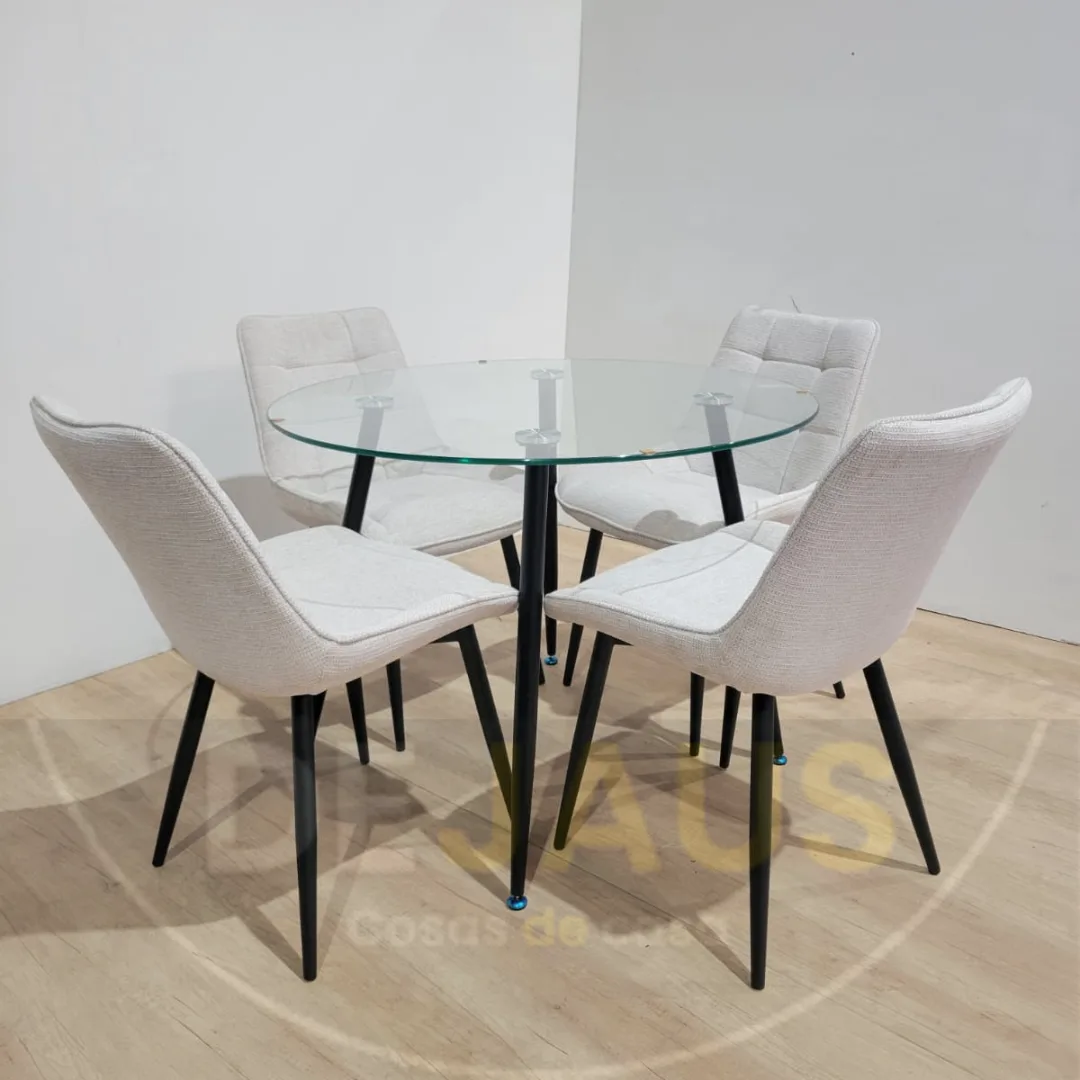 Mesa Lyon Black con 4 Sillas Tiffany Black