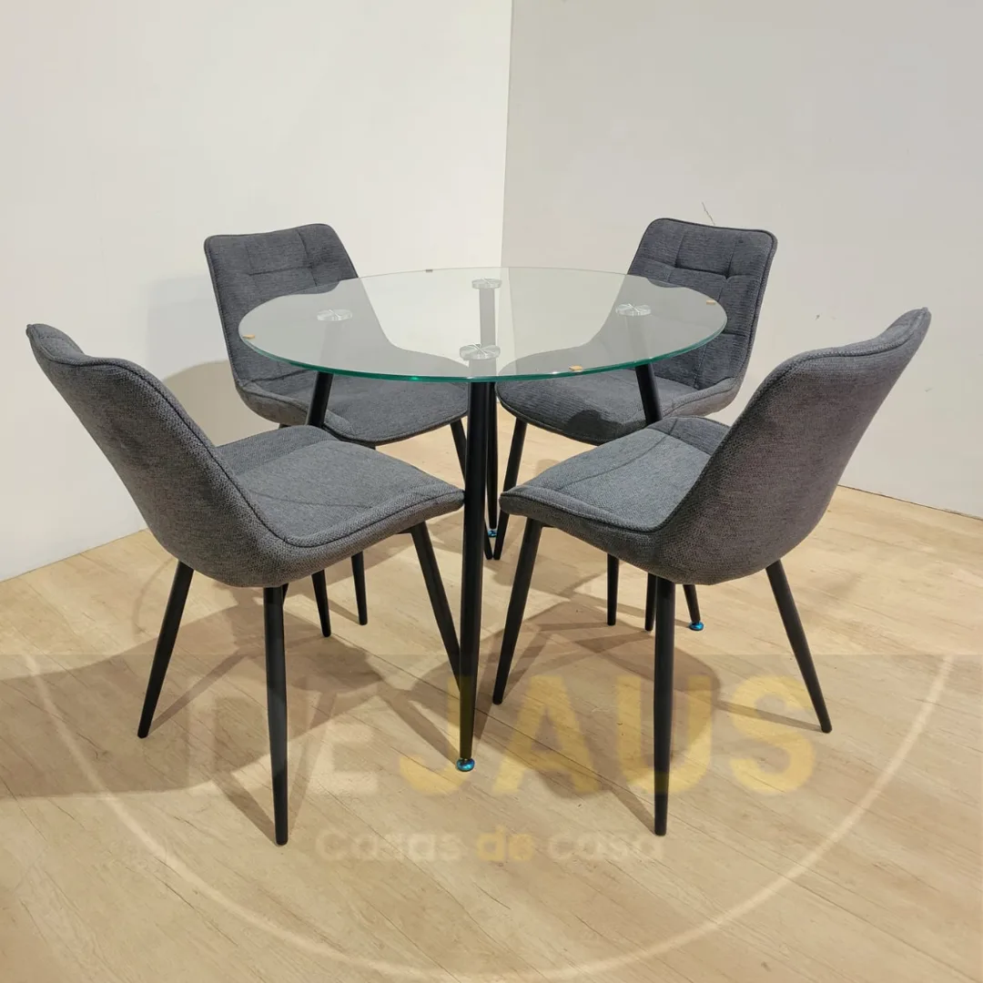Mesa Lyon Black con 4 Sillas Tiffany Black