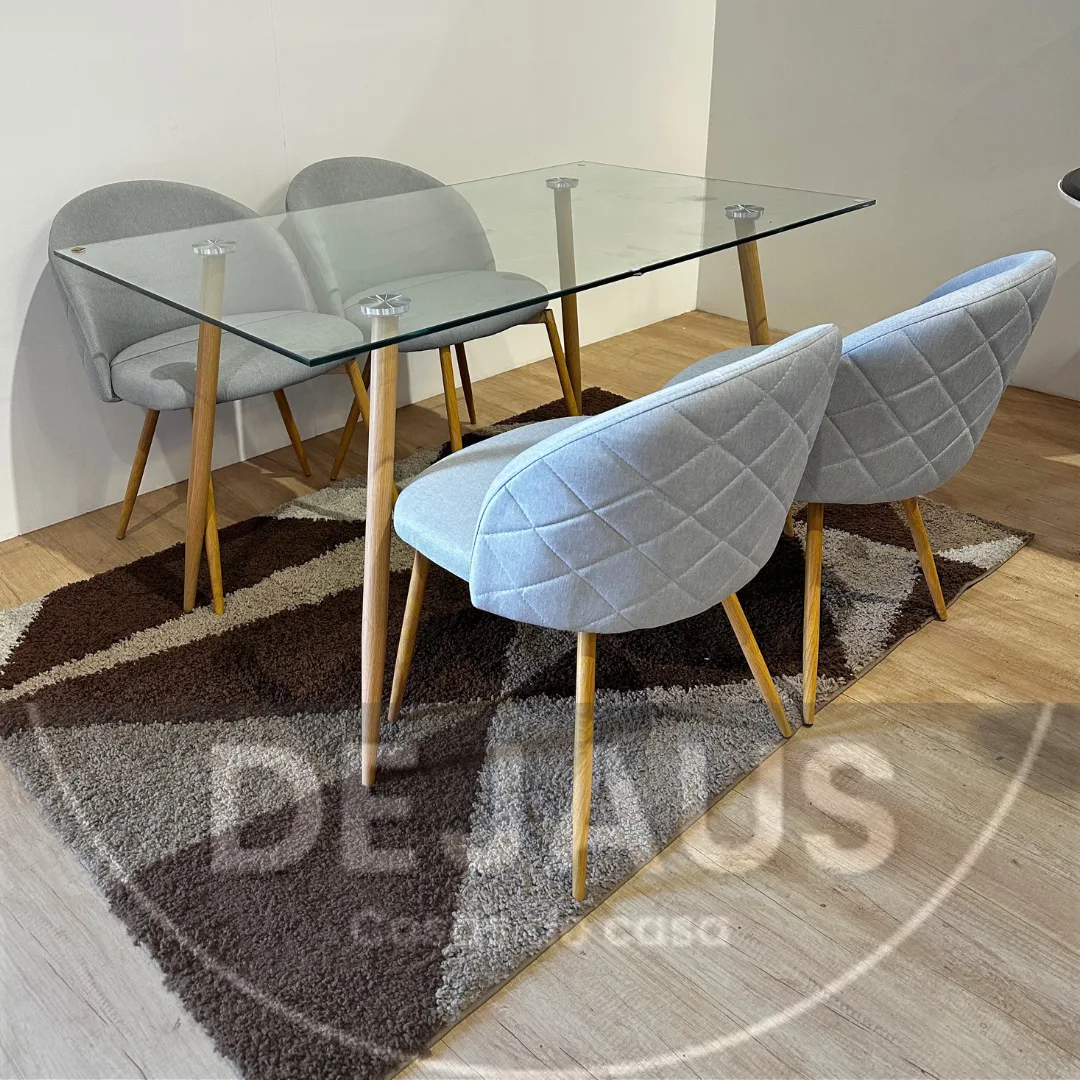 Mesa Nórdica Four con 4 Silla Tokio Lino