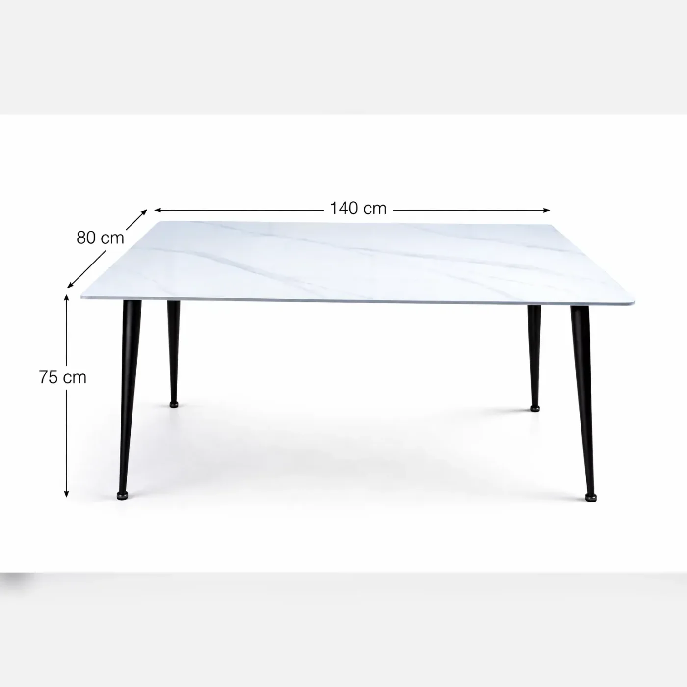 Mesa Rectangular Cuarzo Blanca Black