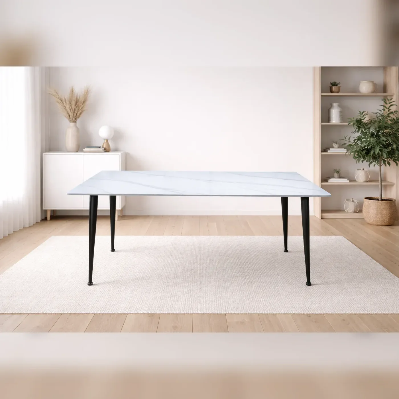 Mesa Rectangular Cuarzo Blanca Black