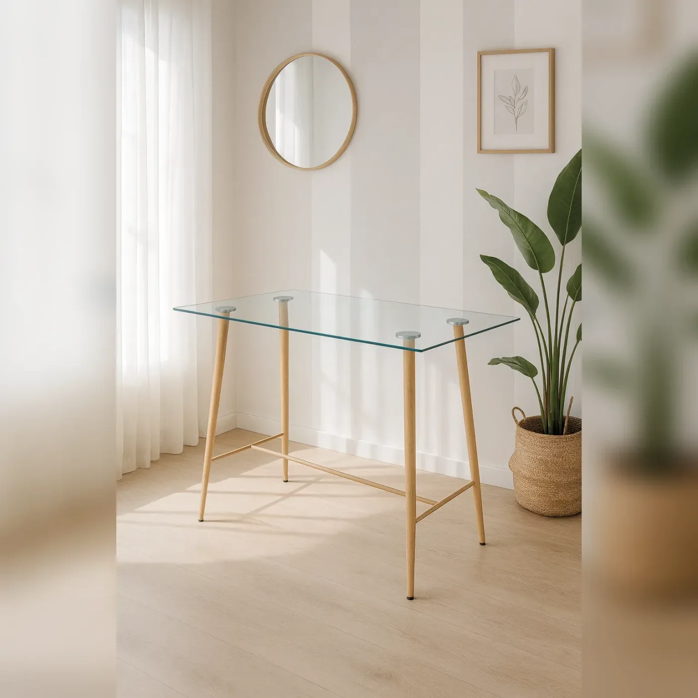 Mesa Rectangular Lyon Bar Vidrio