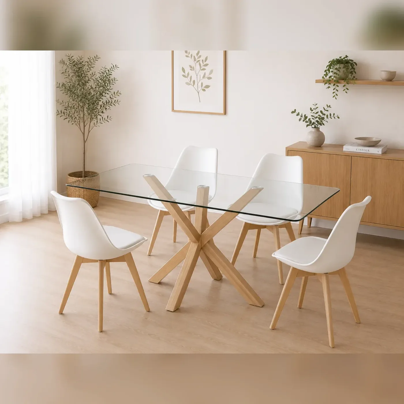 Mesa Rectangular Warwick Con 4 Sillas Tulip