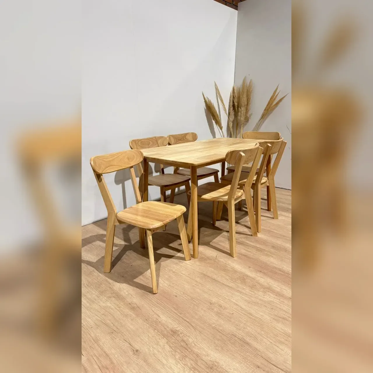 Mesa Vema Rectangular con 6 Silla Fresno Wood