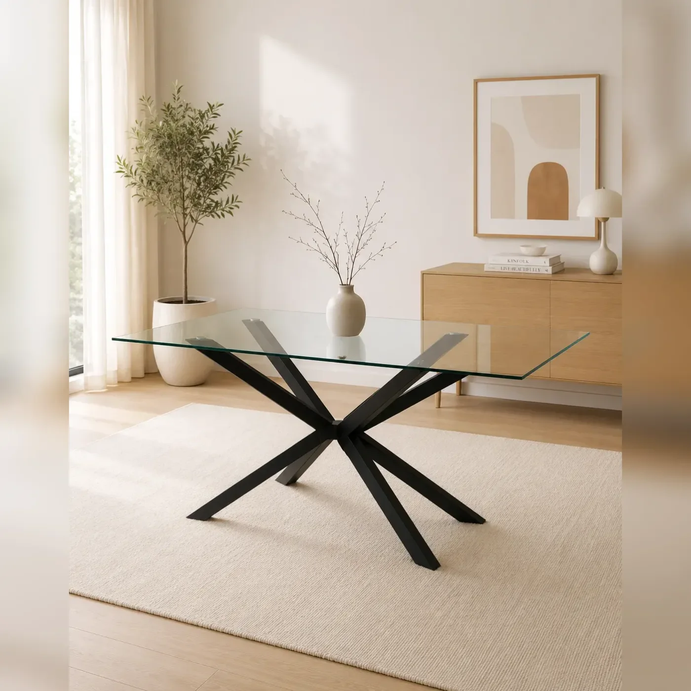 Mesa Warwick Rectangular Vidrio Black