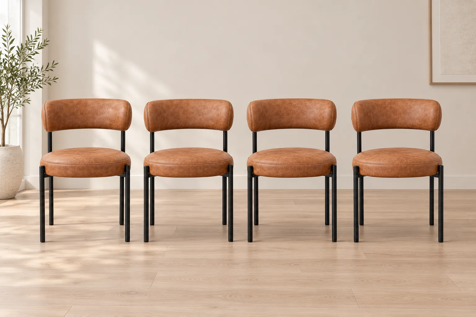 Pack 4 Sillas Oslo PU envejecido Black