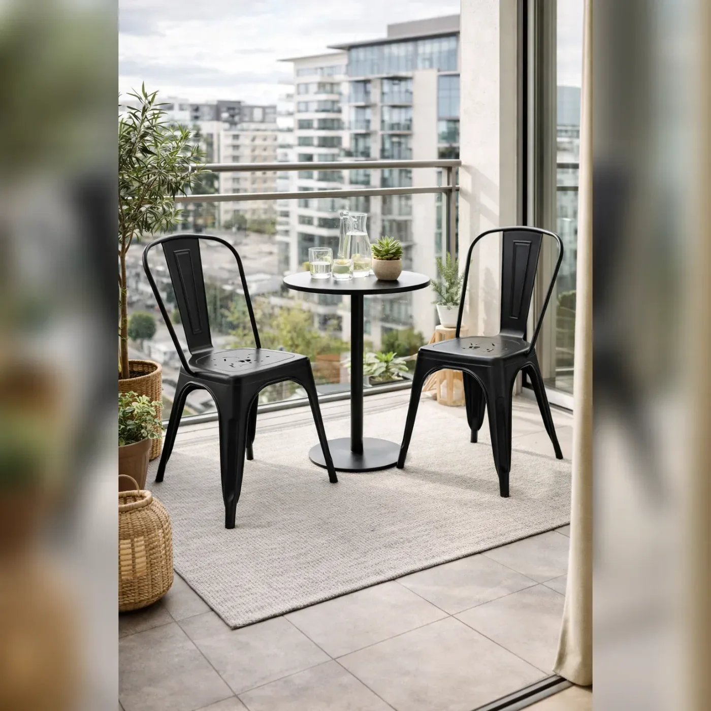 Set 2 Sillas Tolix Polipropileno Negro