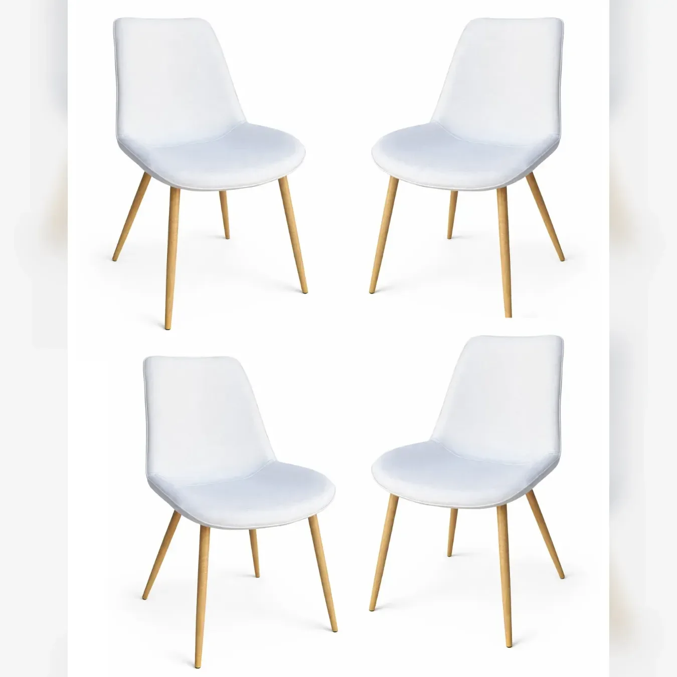 Ser de 4 Silla Tiffany Lino Wood