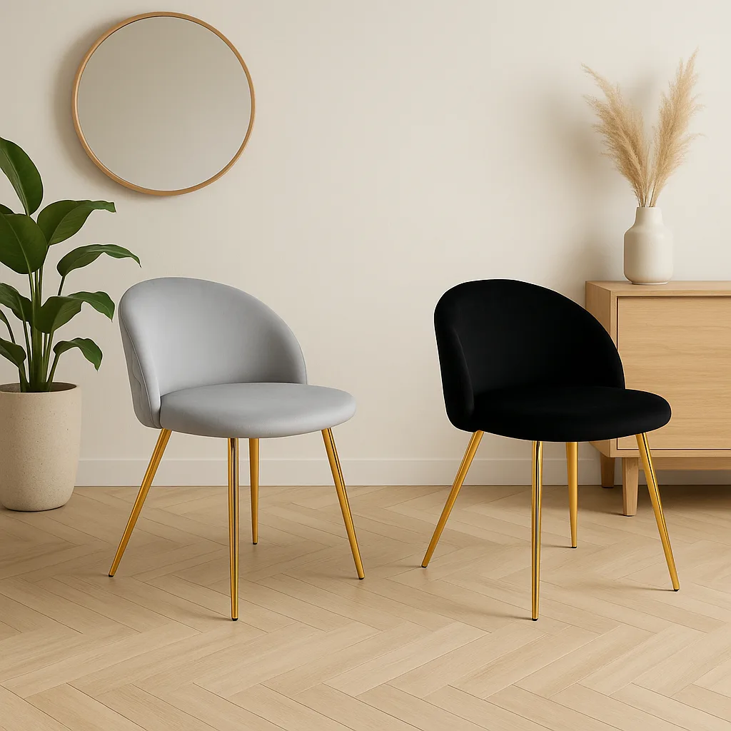 Set de 2 Silla Tokio Felpa Gold