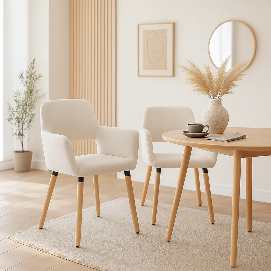 Set de 2 Sitial Boston Felpa Wood