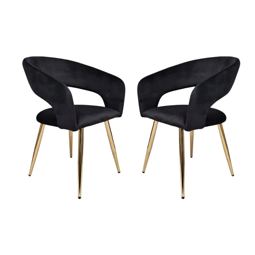 Set de 2 Sitial Diana Felpa Gold