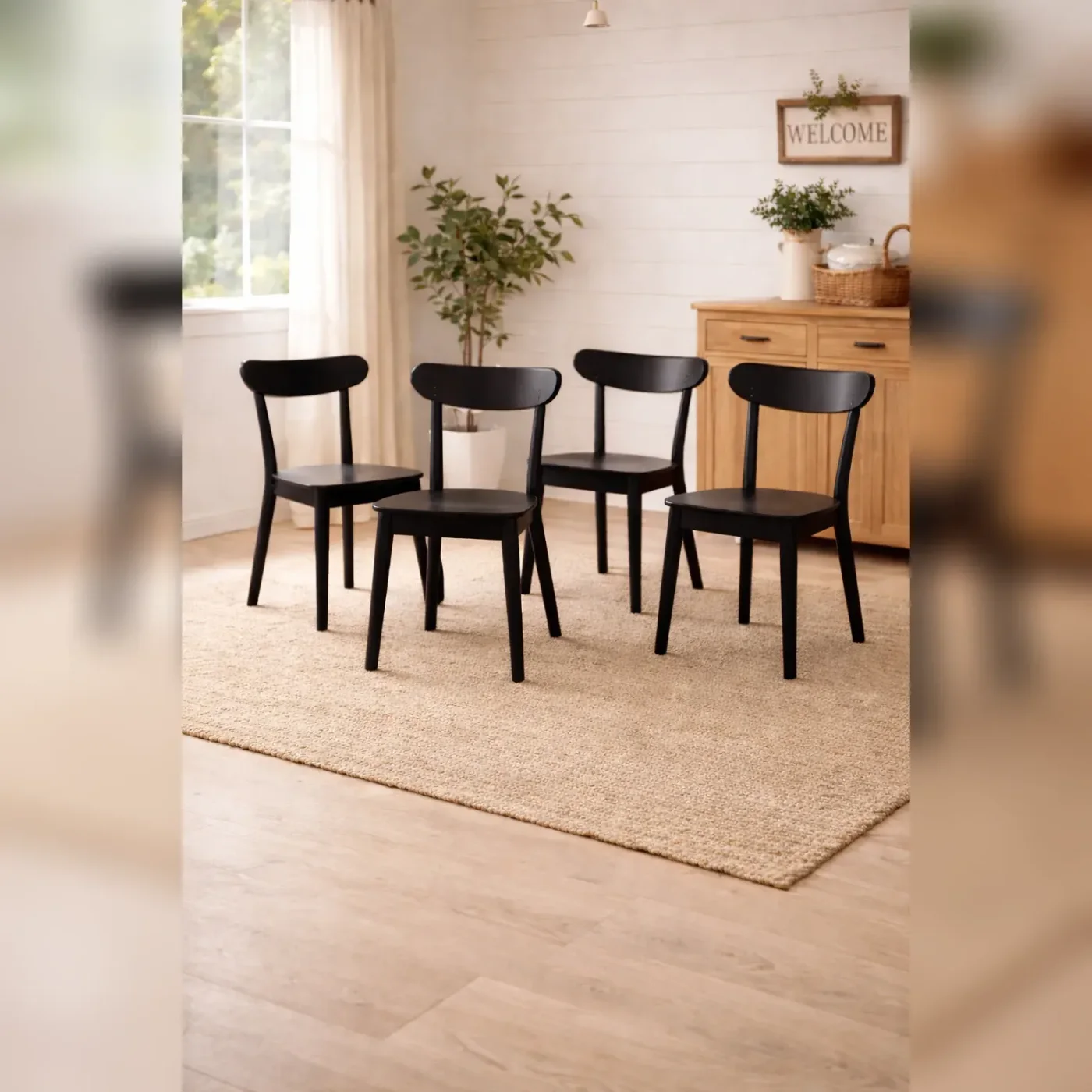 Set de 4 Silla Fresno de Madera