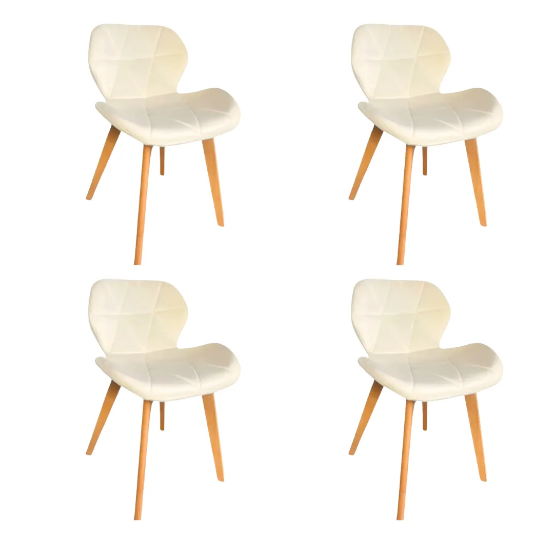 Set de 4 Silla Mariposa Felpa