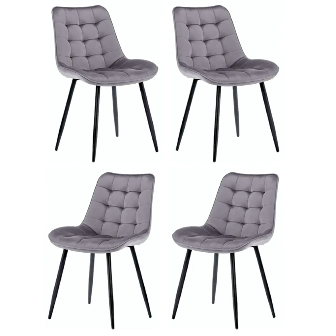 Set de 4 Silla Botón Black
