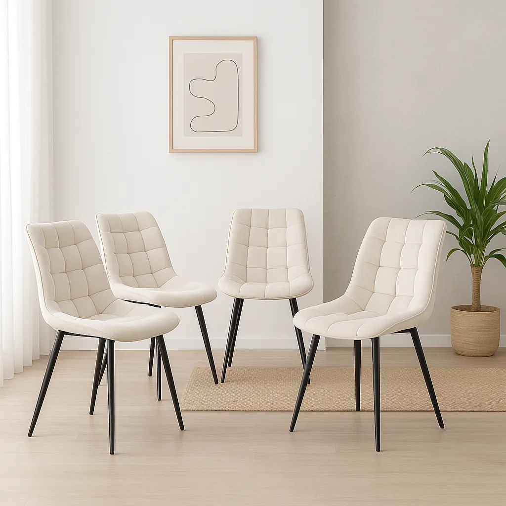 Set de 4 Silla Botón Black