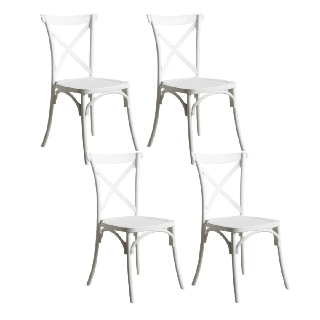Set de 4 Sillas Crossback Polipropileno