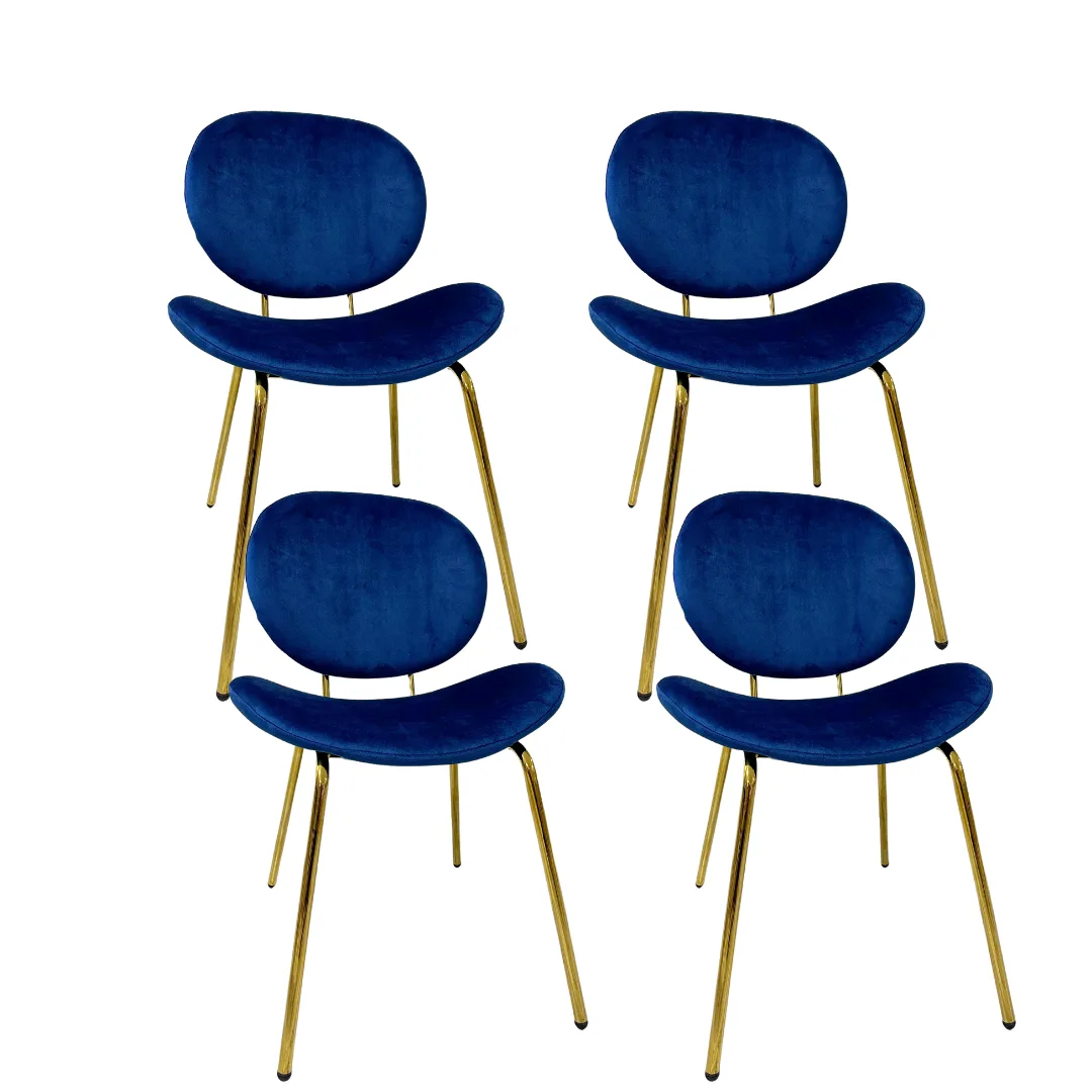 Set de 4 Silla Leidy Felpa Gold