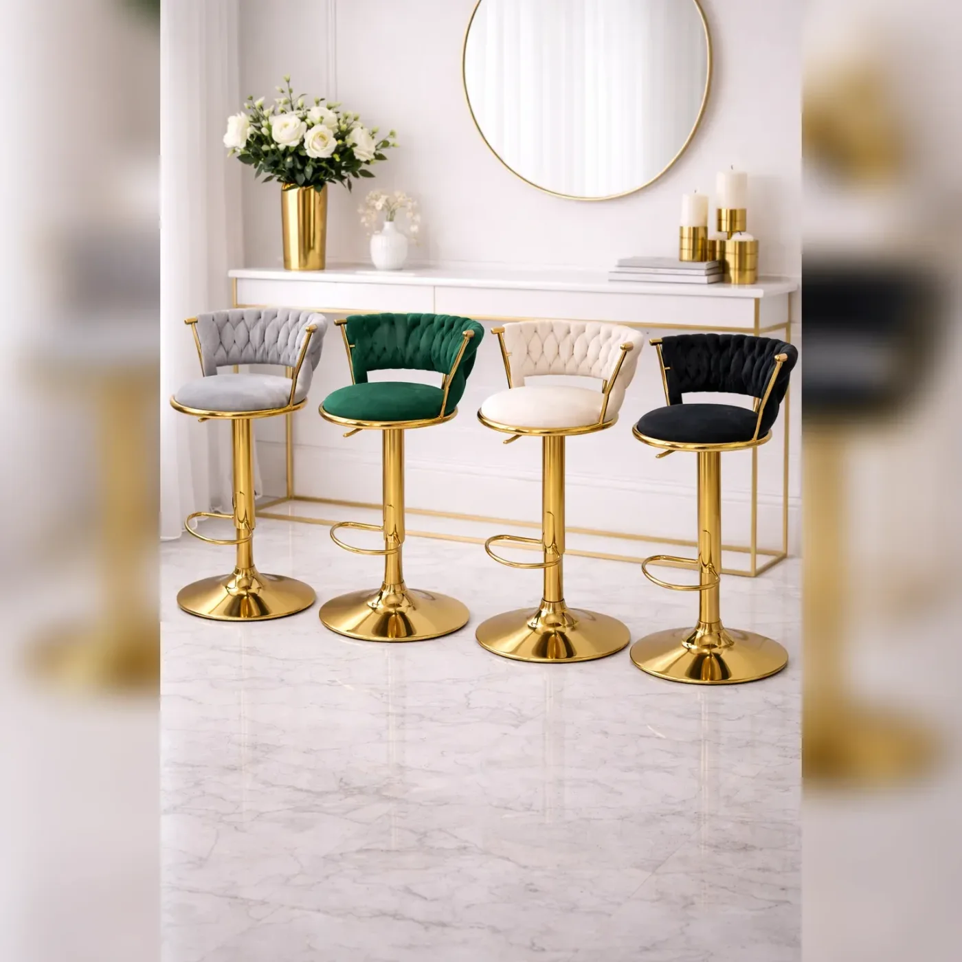Set de 4 Taburete Mónaco Gold
