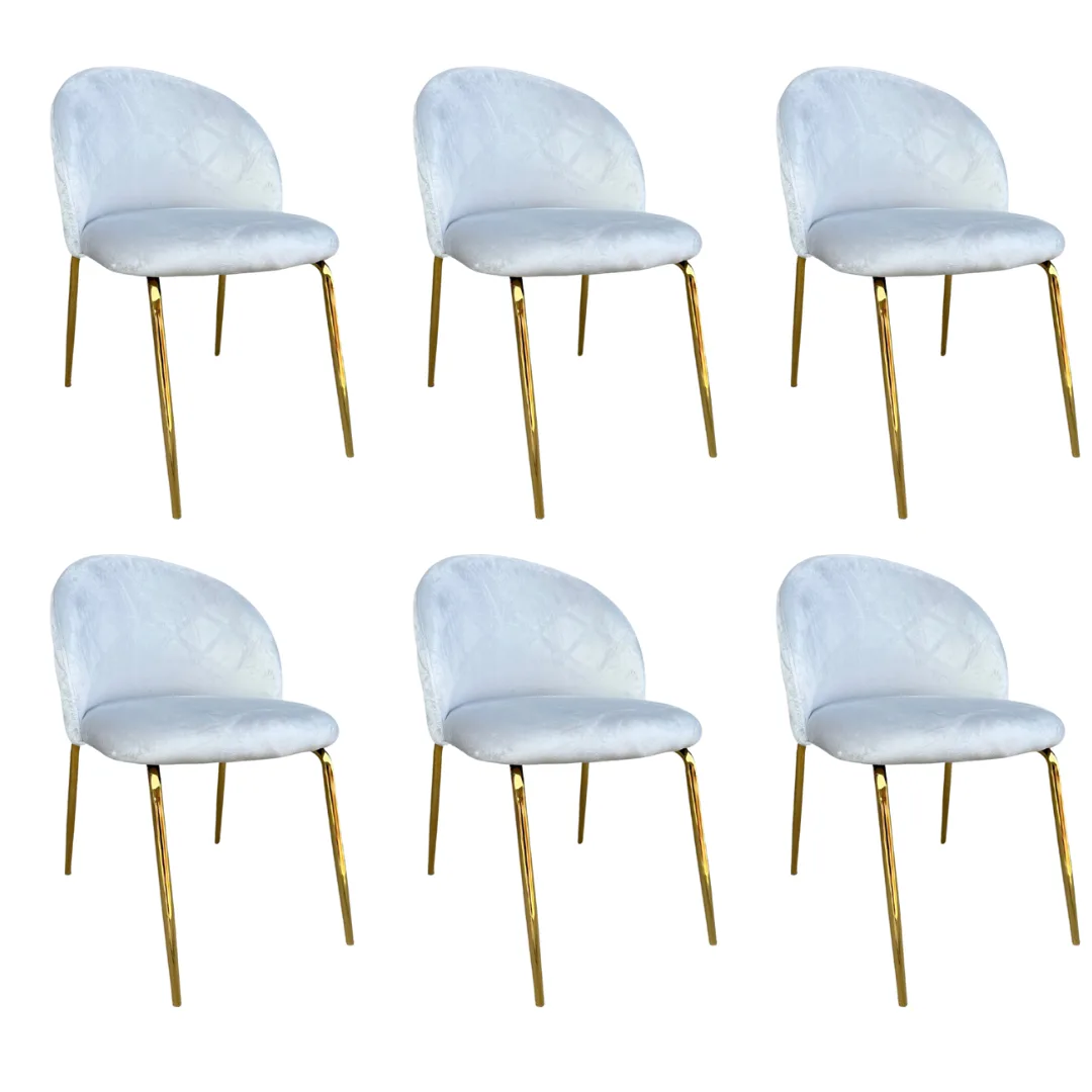 Set de 6 Silla Tokio Felpa Gold