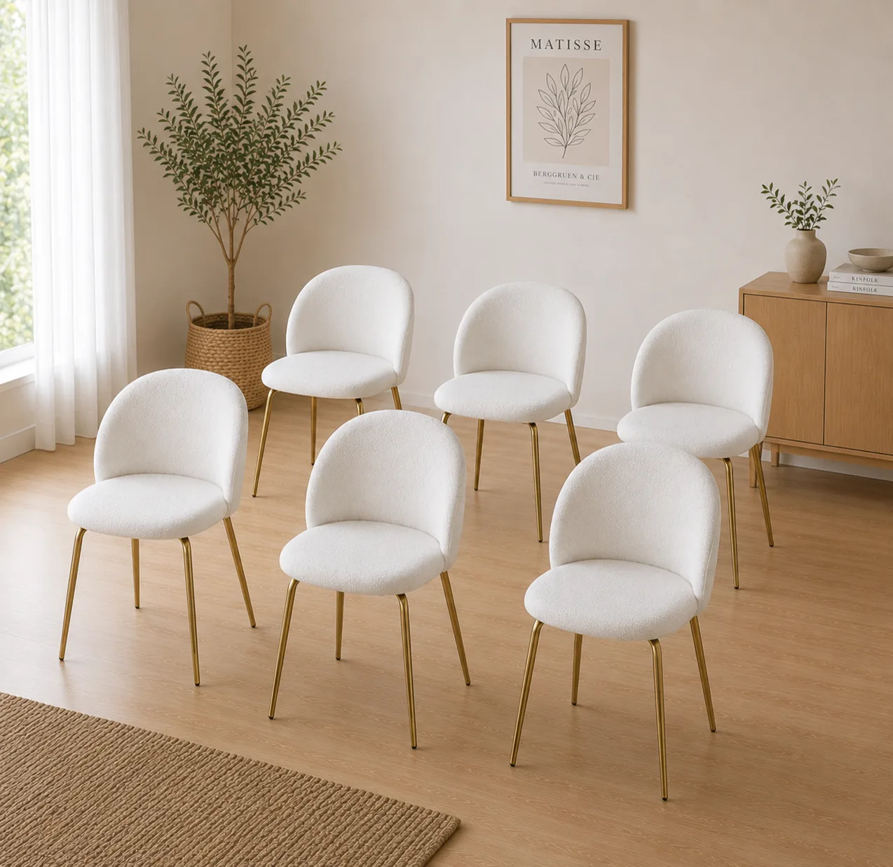 Set de 6 Silla Tokio Felpa Gold