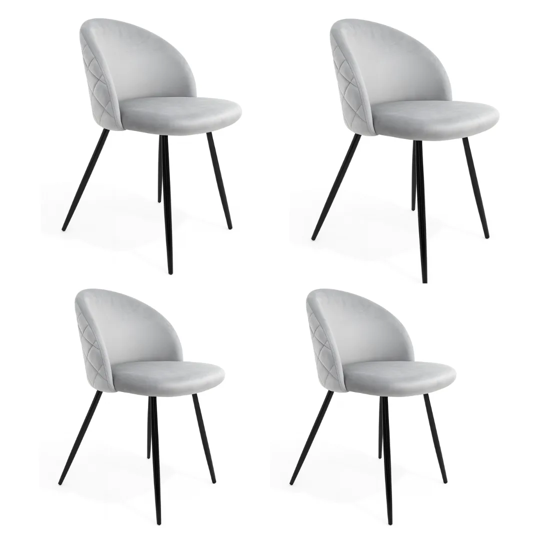 Set de 4 Silla Tokio Felpa Black