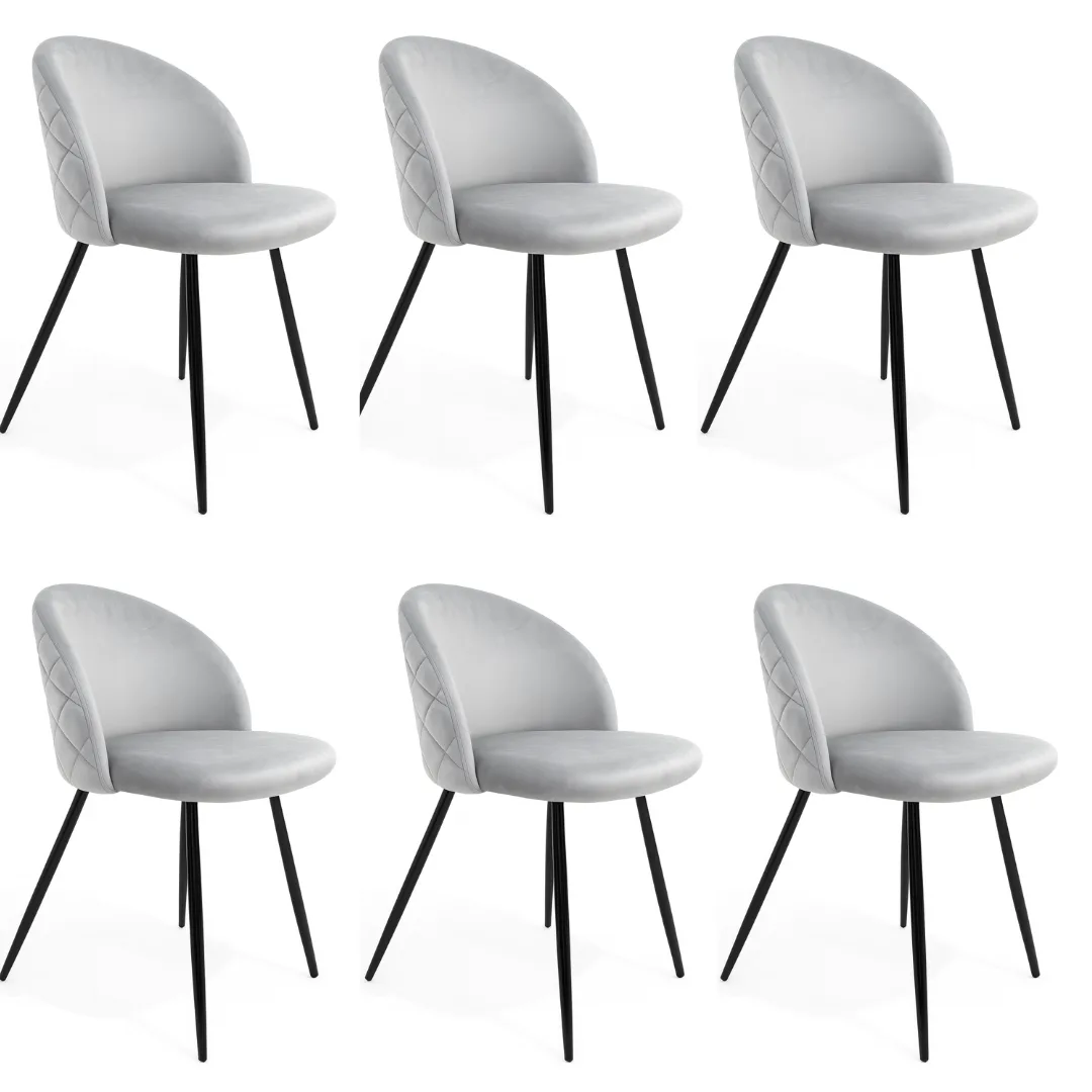 Set 6 Sillas Tokio Lino Black