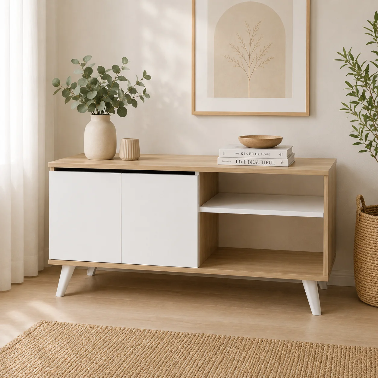 Rack Narvik Bajo Madera Blanco
