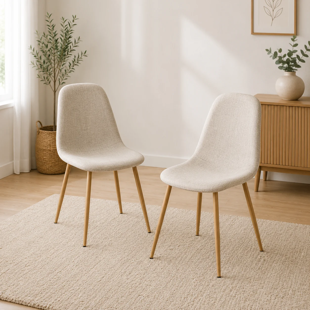 Set 2 Sillas Milano Lino Wood