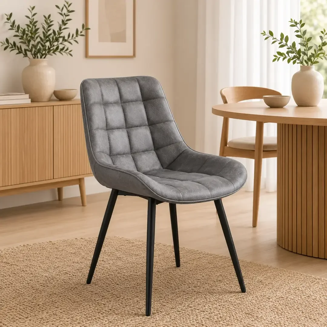 Set de 2 Silla Boton PU Envejecido