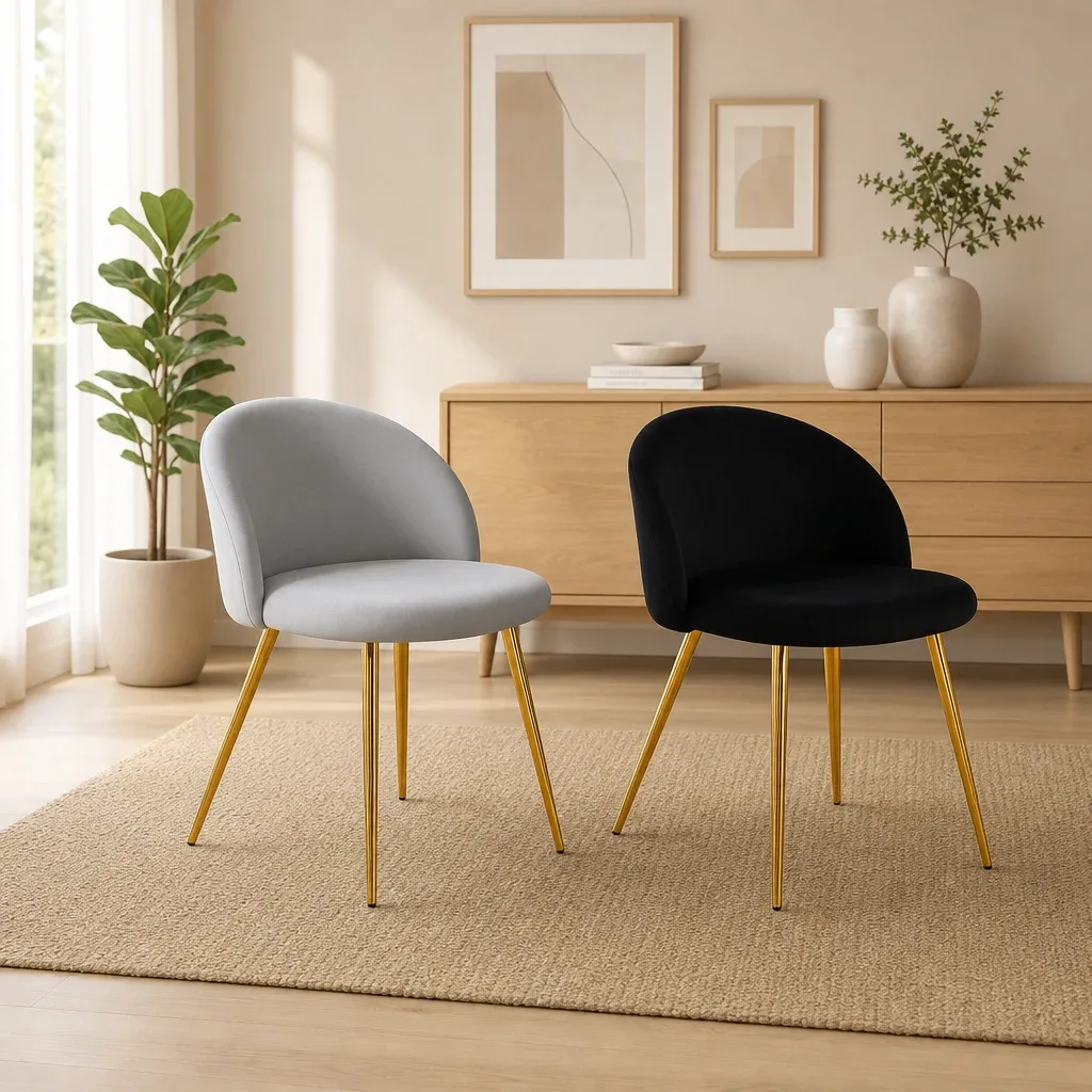 Set de 2 Silla Tokio Felpa Gold