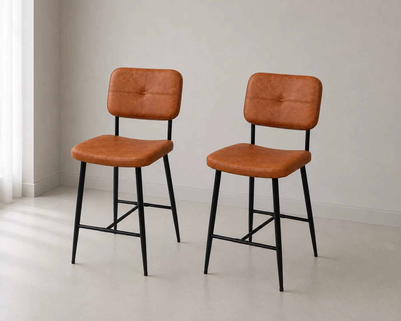 Set de 2 Taburete Aldo Ecocuero Black